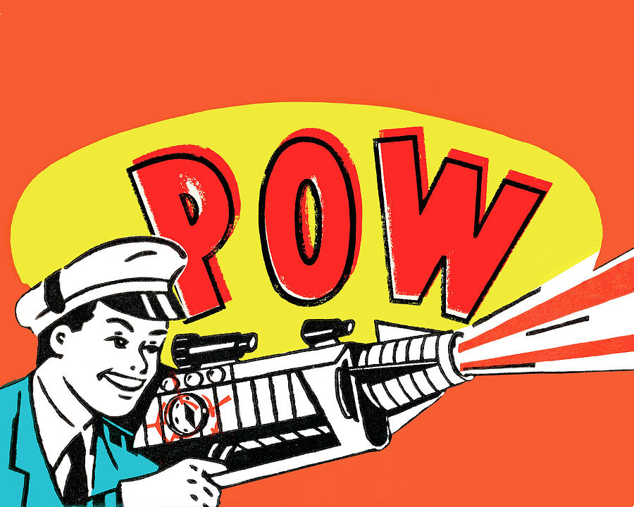 Typography Drawing - Pow #6 by CSA Images