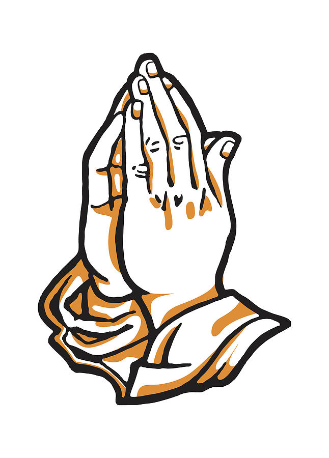 Vintage Drawing - Praying Hands #6 by CSA Images