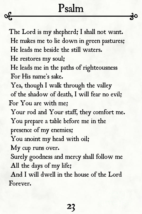 Psalm 23-Bible Verse Wall Art Collection #4 Painting by Mark Lawrence