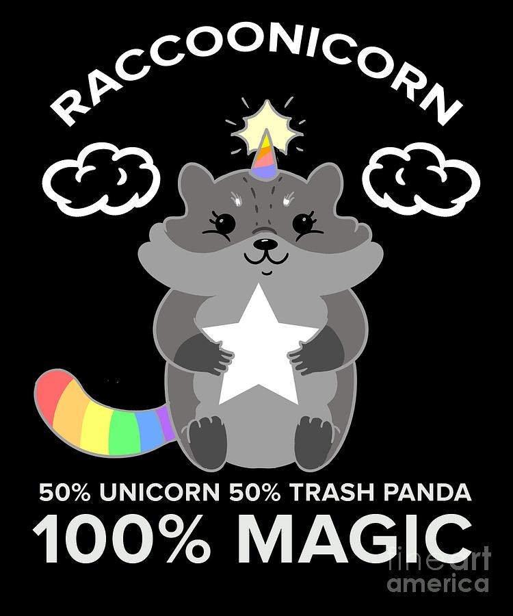 Raccoonicorn Raccoon Racoon Unicorn Trash Panda Canvas Print