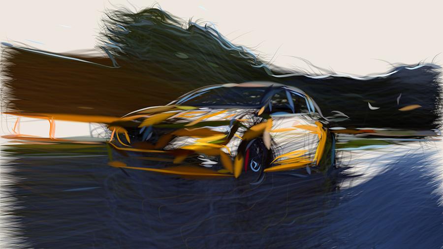 Renault Megane RS Trophy Drawing #7 Digital Art by CarsToon Concept