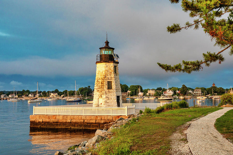 Rhode Island, Newport, Newport Harbor Lighthouse #6 Digital Art by Lumiere