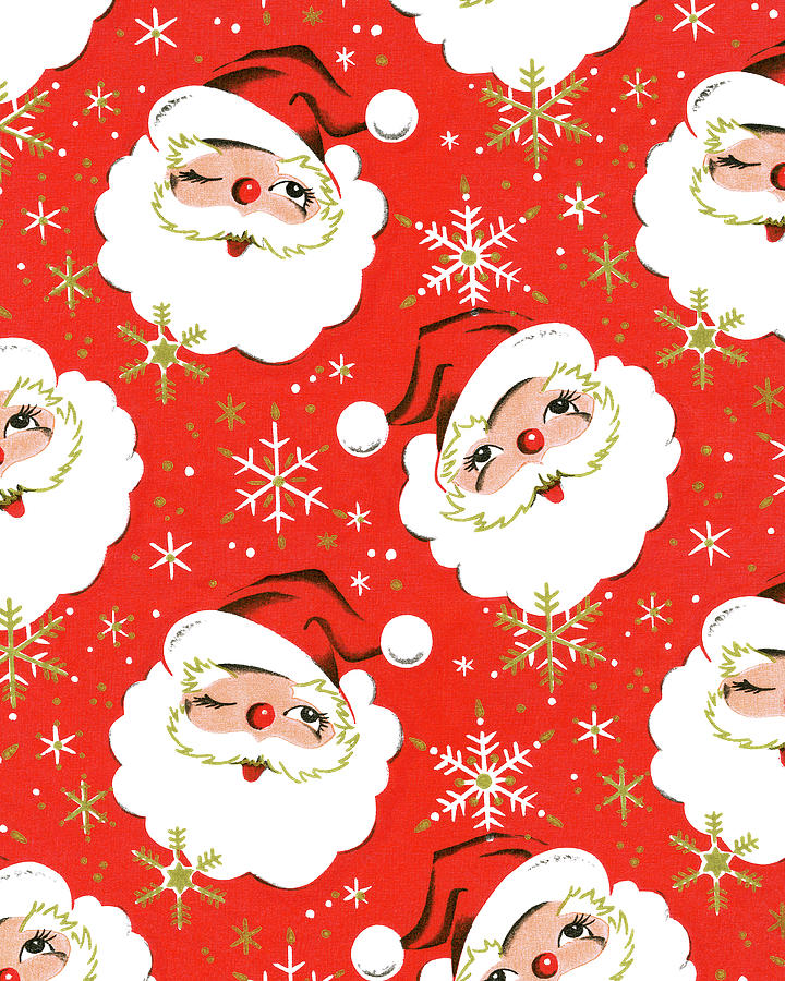 Christmas Drawing - Santa Claus Pattern #6 by CSA Images