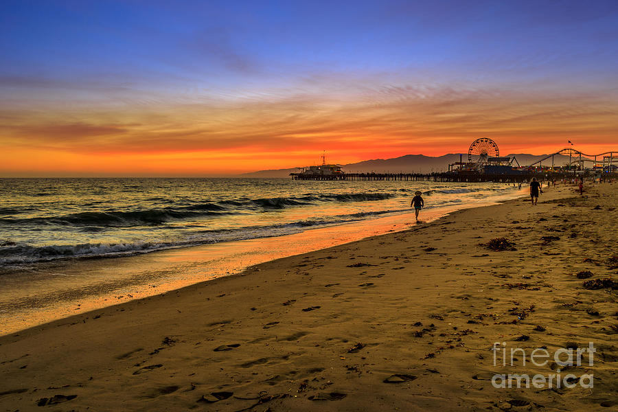 Santa Monica Pier sunset #6 Photograph by Benny Marty