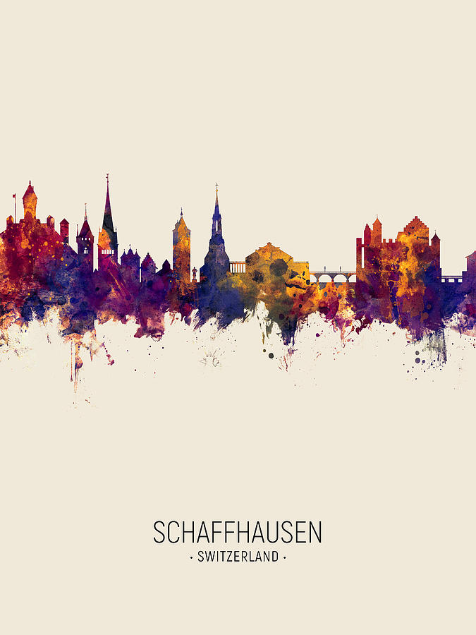 Schaffhausen Switzerland Skyline #6 Digital Art by Michael Tompsett