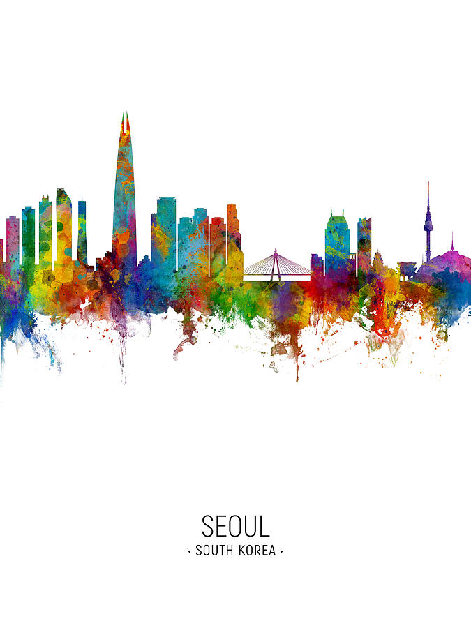 Seoul Skyline South Korea #6 Digital Art by Michael Tompsett