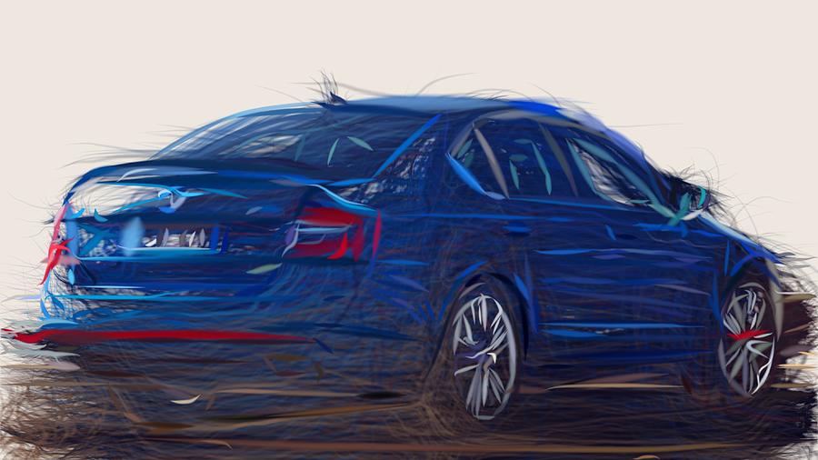 Skoda Octavia RS Drawing #7 Photograph by CarsToon Concept