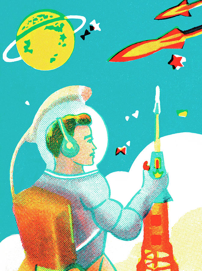 Science Fiction Drawing - Spaceman #6 by CSA Images