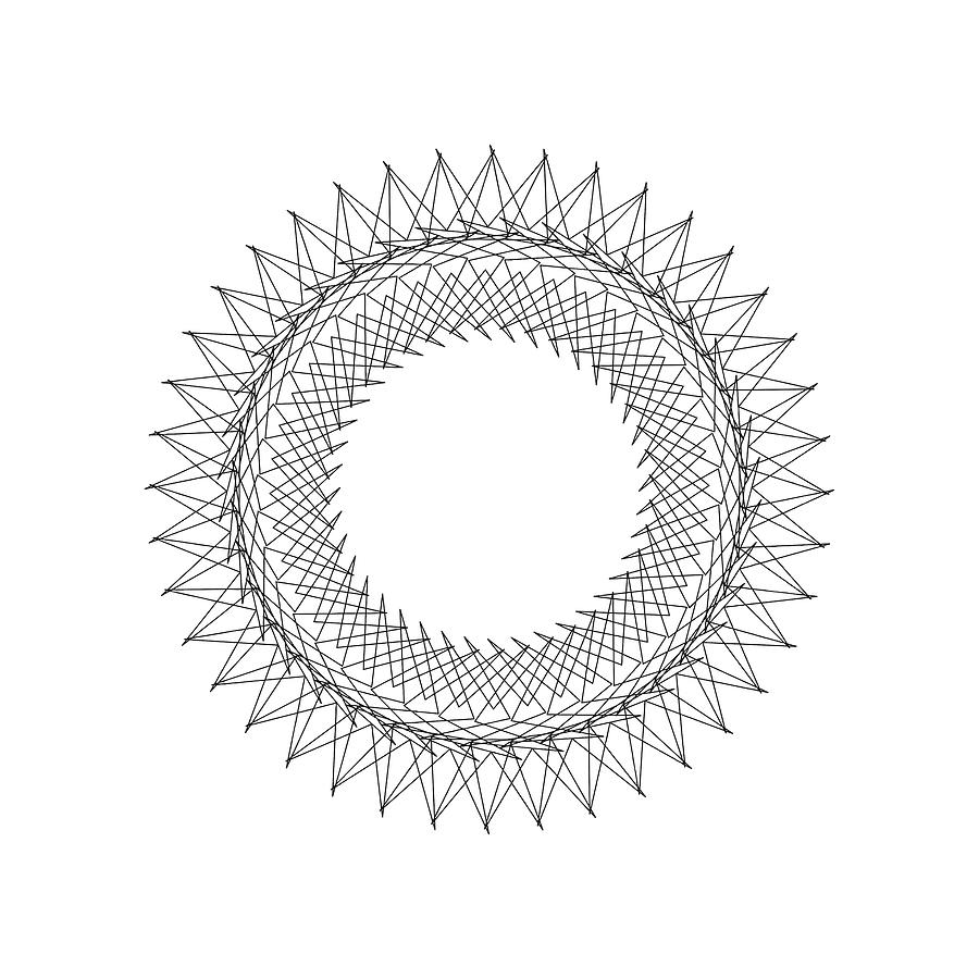 Black And White Drawing - Spirograph #6 by CSA Images