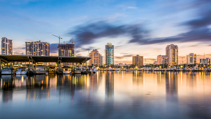 Boat Photograph - St. Petersburg, Florida, Usa Downtown #6 by Sean Pavone