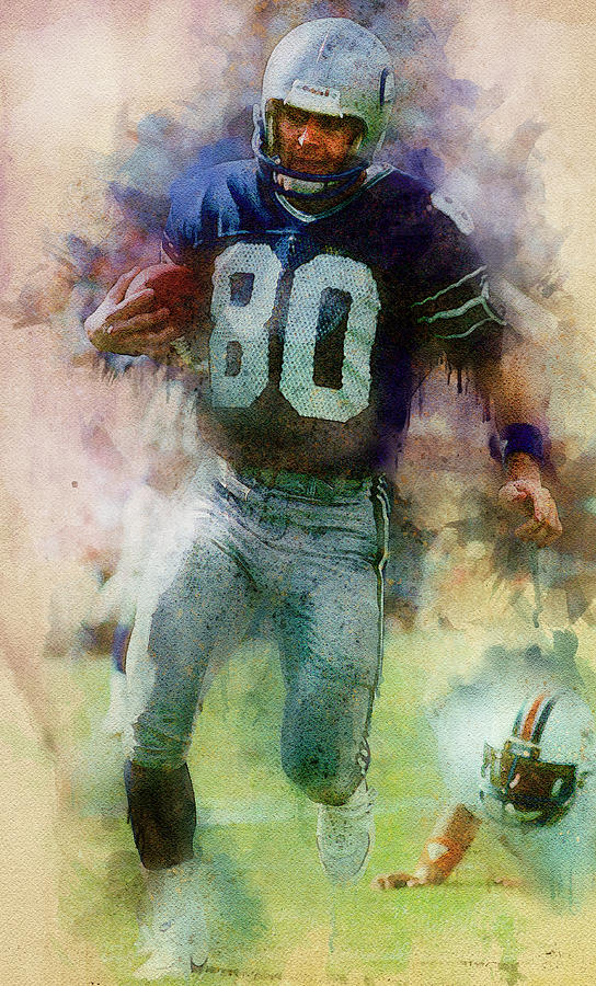 Steve Largent.Seattle Seahawks. Digital Art by Nadezhda Zhuravleva