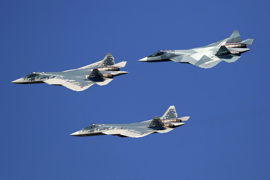 Su-57 Jet Fighters Of The Russian Air #6 Photograph by Artyom Anikeev
