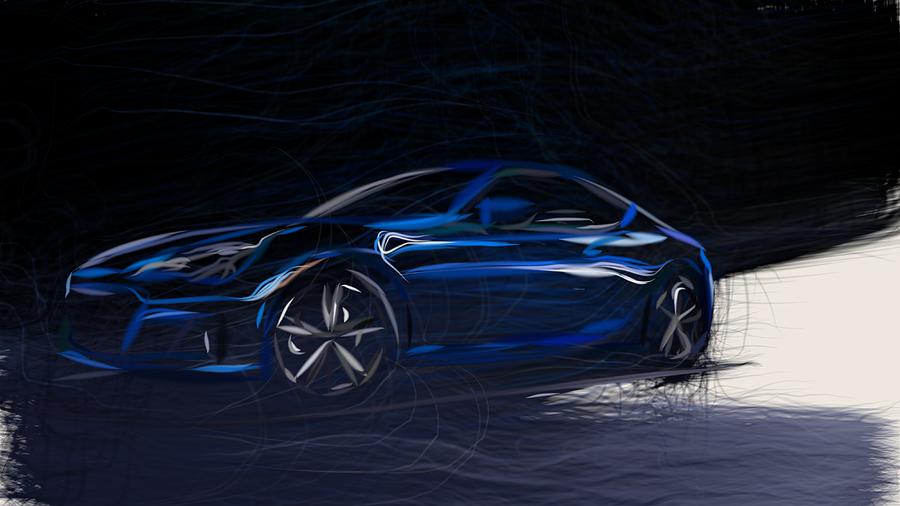 Subaru BRZ Drawing #7 Digital Art by CarsToon Concept