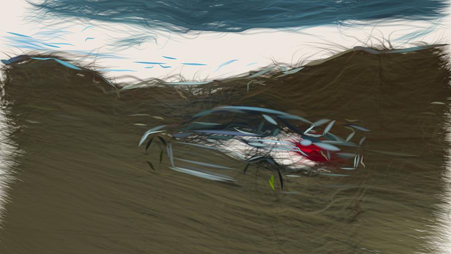 Subaru WRX STI Drawing #7 Digital Art by CarsToon Concept