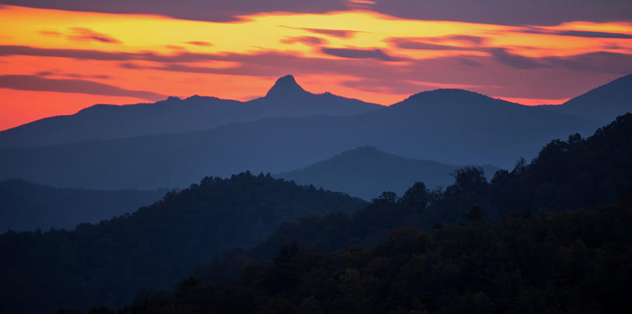 Sunset Over Peaks On Blue Ridge Mountains Layers Range #6 Photograph by Alex Grichenko