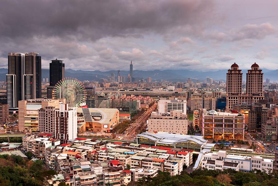 Architecture Photograph - Taipei, Taiwan City Skyline #6 by Sean Pavone