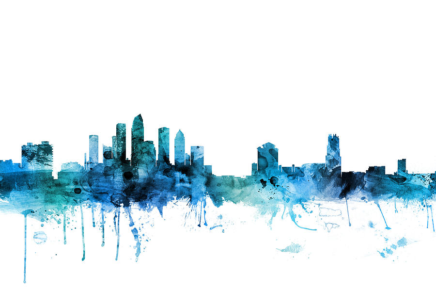Tampa Florida Skyline #6 Digital Art by Michael Tompsett