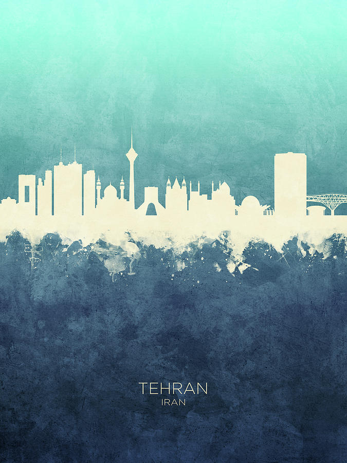 Tehran Iran Skyline #6 Digital Art by Michael Tompsett