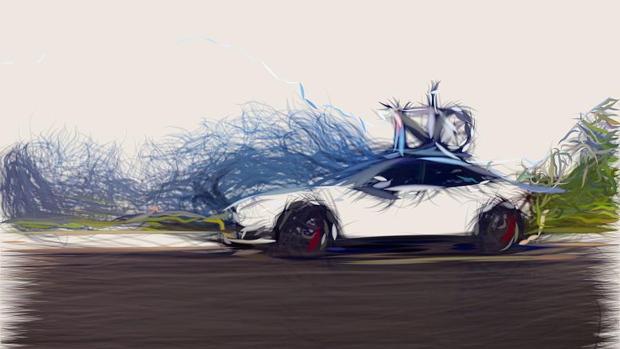 Tesla Model S P85D Draw #6 Digital Art by CarsToon Concept