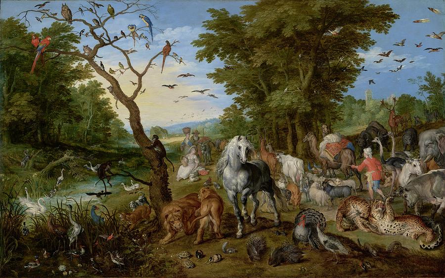 Genesis Mixed Media - The Entry of the Animals into Noahs Ark #6 by Jan Brueghel the Elder