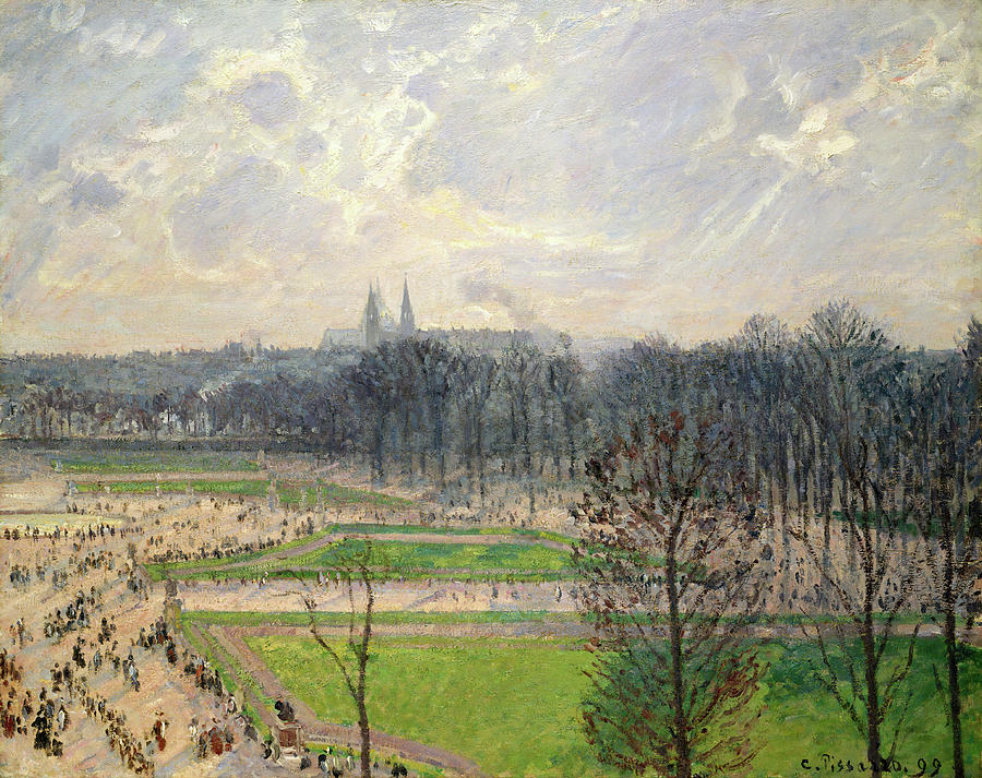 Camille Pissarro Painting - The Garden of the Tuileries on a Winter Afternoon. #6 by Camille Pissarro