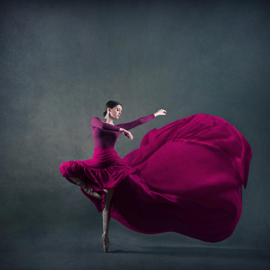 Fabric Photograph - The Girl  & Dance #6 by Moein Hashemi Nasab
