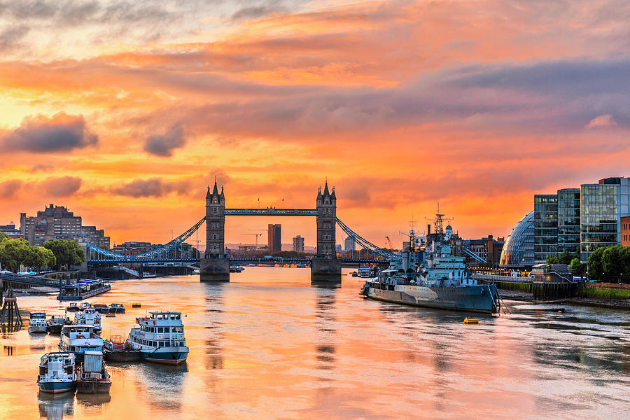 Tower Bridge, London, England #6 Digital Art by Alessandro Saffo