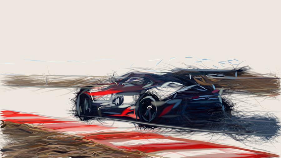 Toyota GR Supra Racing Drawing #7 Digital Art by CarsToon Concept