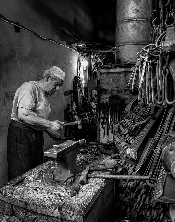 Man Photograph - Traditional Blacksmith #6 by Bashar Alsofey