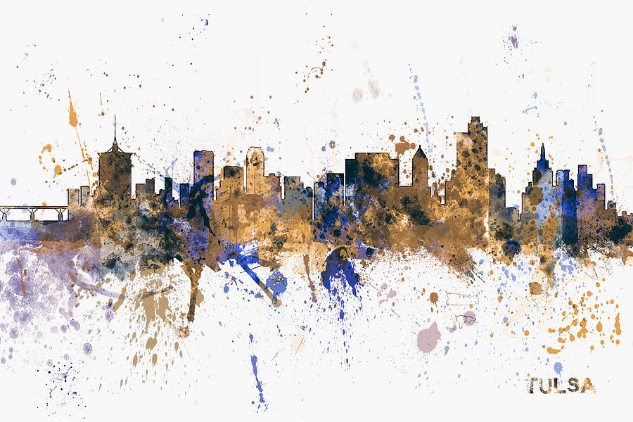 Tulsa Digital Art - Tulsa Oklahoma Skyline #6 by Michael Tompsett