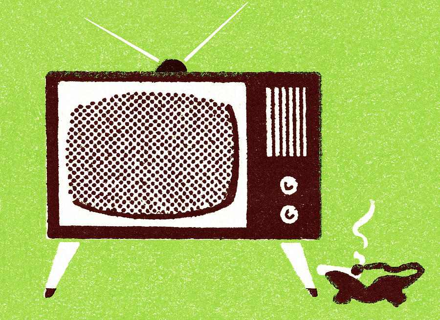 Vintage Drawing - Tv #6 by CSA Images