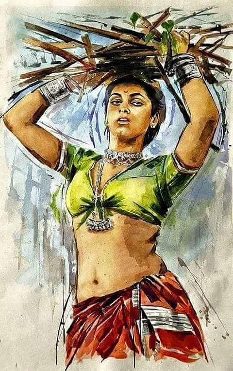 Village Girl Painting by Ajay Parippally - Pixels