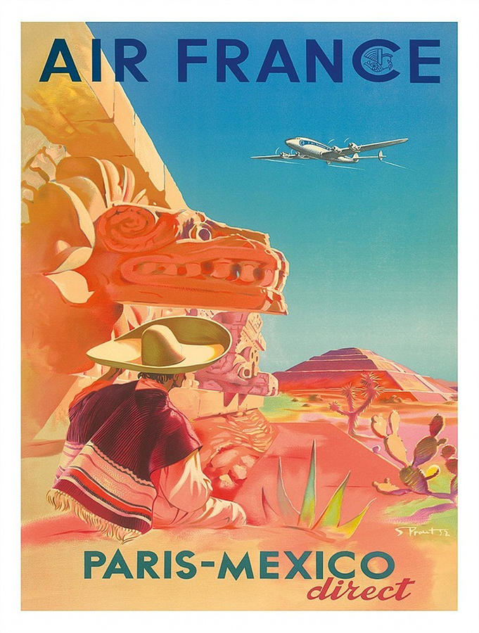 Mexico Mexican Senorita Vintage Travel Art Advertisement Poster 