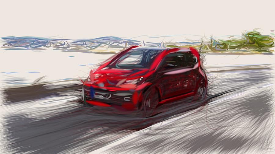 Volkswagen Up GTI Drawing #7 Digital Art by CarsToon Concept