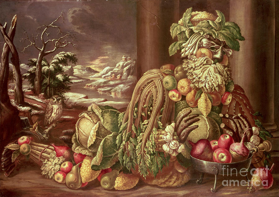 Vegetable Painting - Winter by Giuseppe Arcimboldo