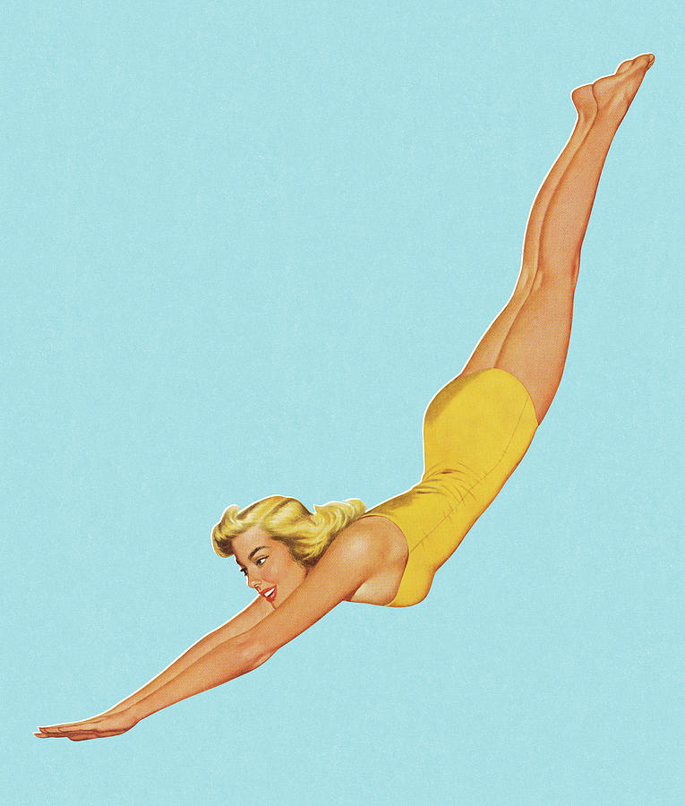 Summer Drawing - Woman Diving #6 by CSA Images