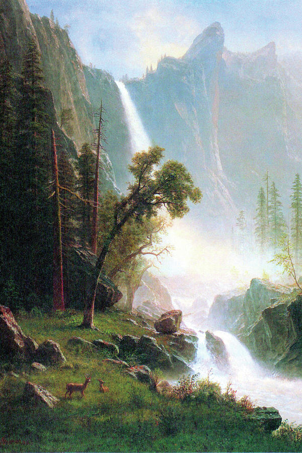 Yosemite Falls #6 Painting by Albert Bierstadt
