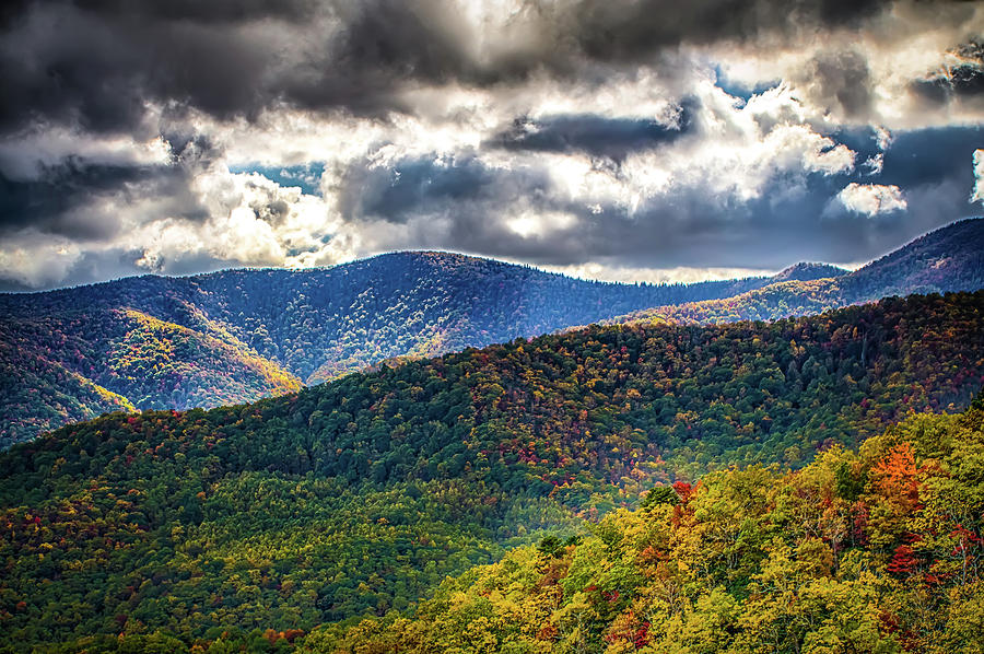 Blue Ridge And Smoky Mountains Changing Color In Fall #62 Photograph by Alex Grichenko