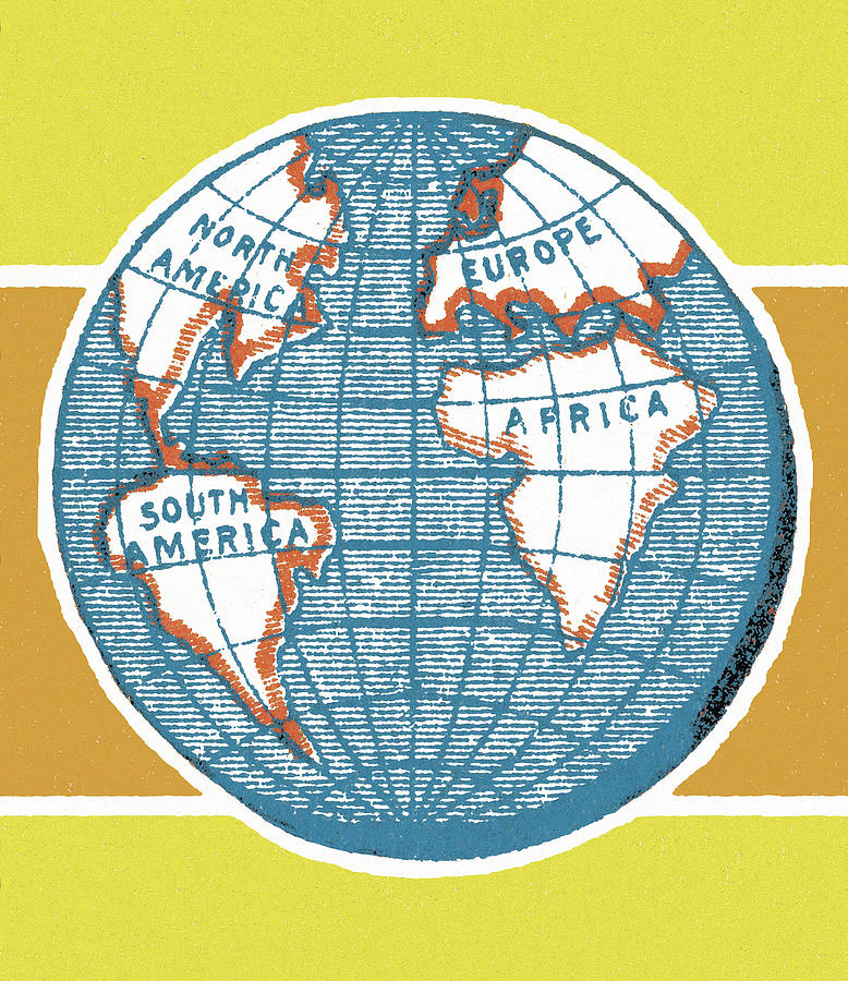 Vintage Drawing - Globe #68 by CSA Images