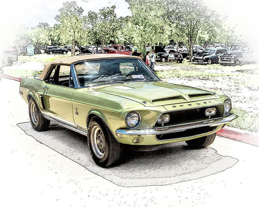 68 Shelby Mustang Gt 350 Convertible Digital Art By Wayne Brumley