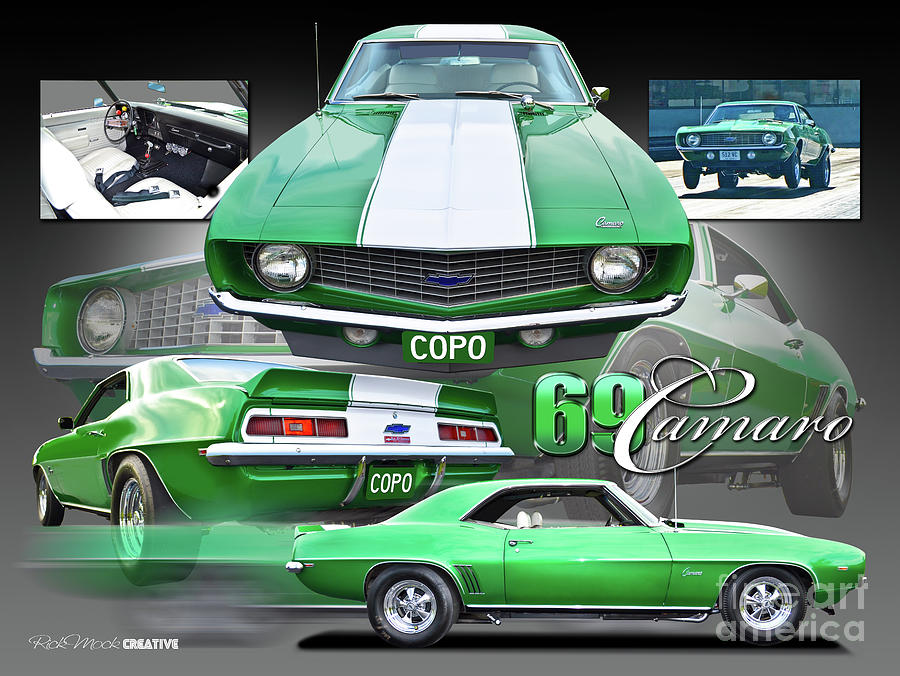 69 Green COPO Camaro Digital Art by Rick Mock
