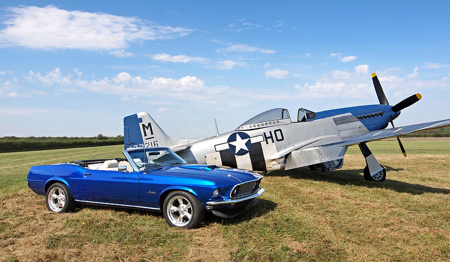 69 Mustang Convertible Front With p51 Photograph by Gill Billington