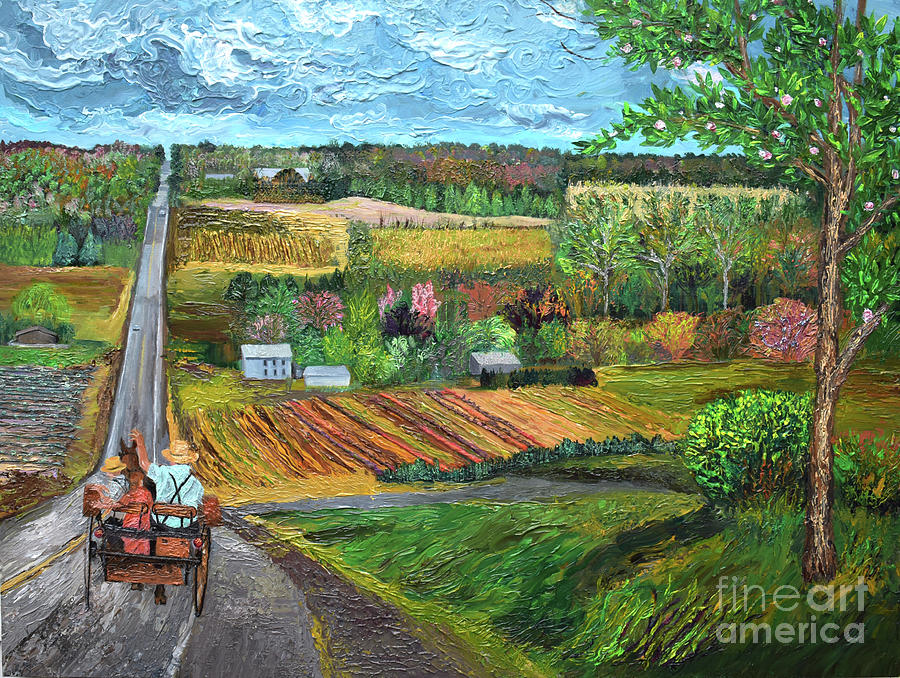 6N Between Waterford and Edinboro Pennsylvania Painting by Anne Cameron Cutri