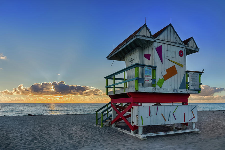 6th Street Lifeguard Tower, Miami Beach Photograph by Tim Azar