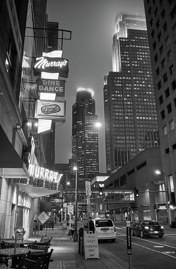 6th Street Minneapolis - black and white Photograph by Jim Hughes