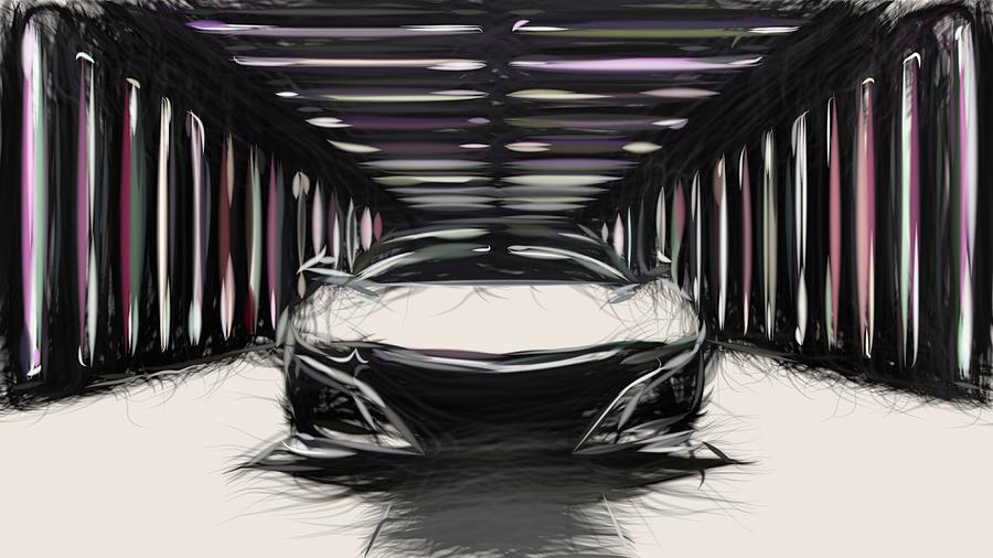 Acura NSX Drawing #8 Digital Art by CarsToon Concept