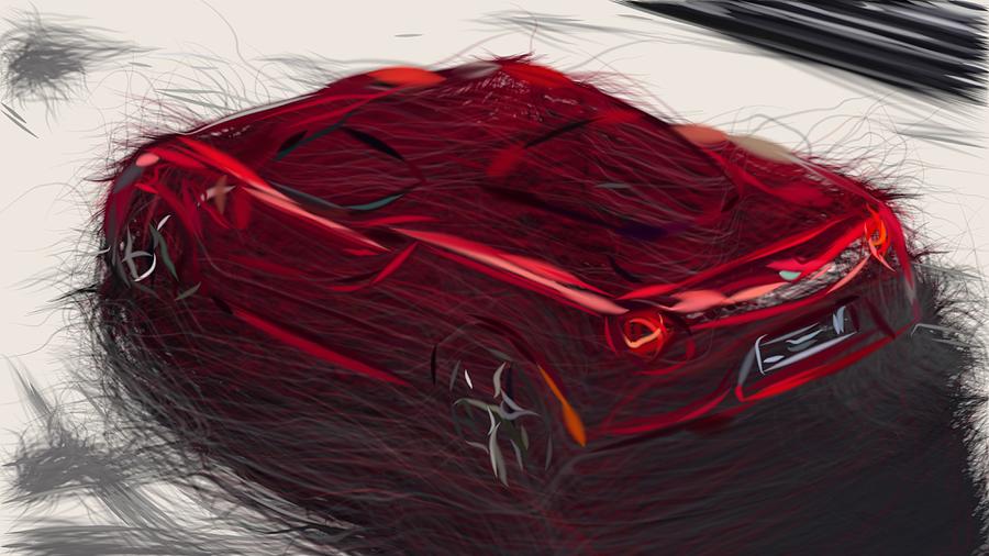 Alfa Romeo 4C Drawing #8 Digital Art by CarsToon Concept