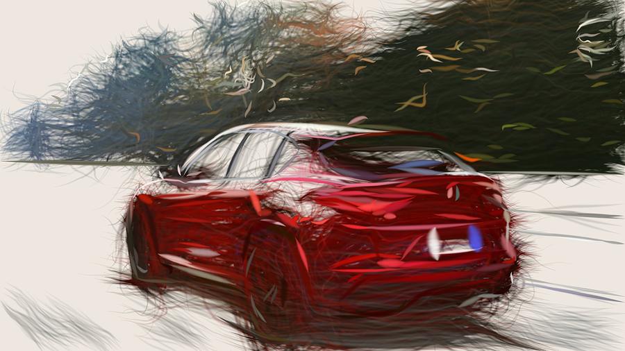 Alfa Romeo Stelvio Quadrifoglio Drawing #8 Digital Art by CarsToon Concept