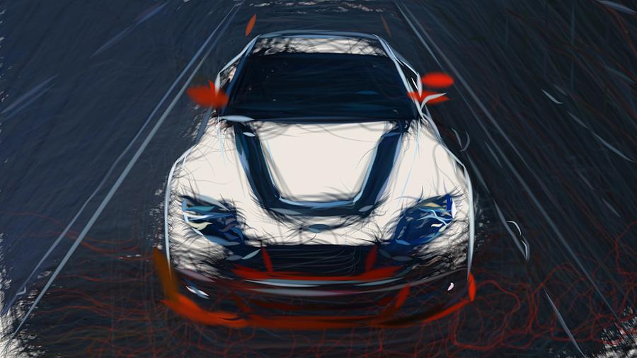 Aston Martin Vantage GT12 Drawing #8 Digital Art by CarsToon Concept