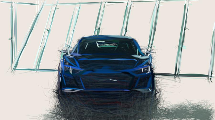 Audi R8 Drawing #8 Digital Art by CarsToon Concept